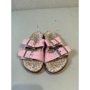 Lily & Dan Pink Slip On Sandals Girls 11/12 soft straps